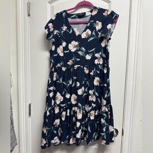 Floral Navy Nursing Dress